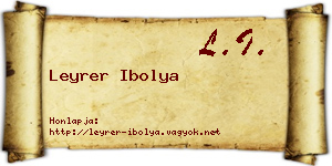 Leyrer Ibolya névjegykártya